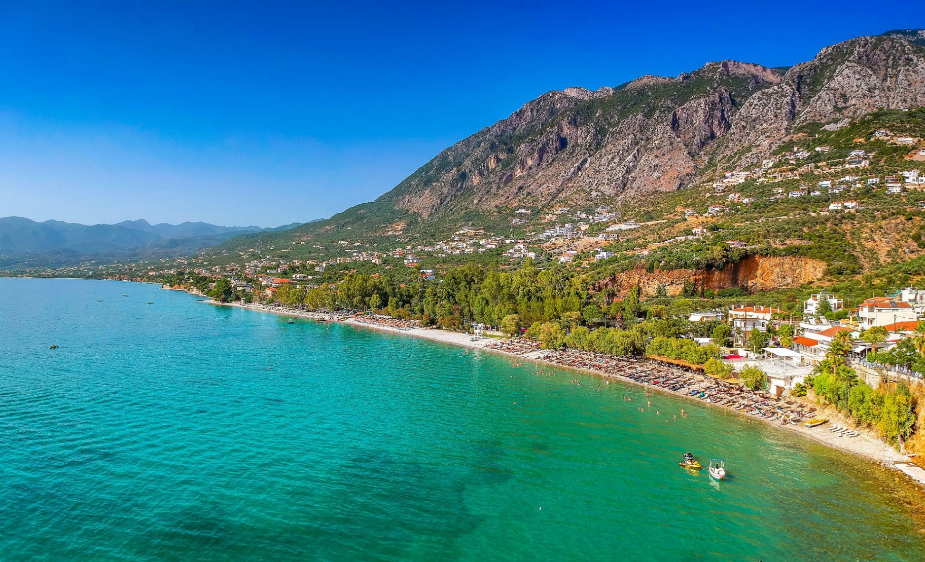 Beautiful beach along the Kalamata coast